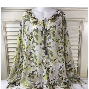 Lane Bryant Semi Sheer Peasant Top